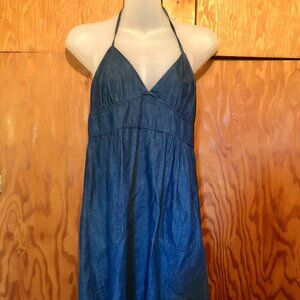 Old Navy Jean Halter Dress, Size Small